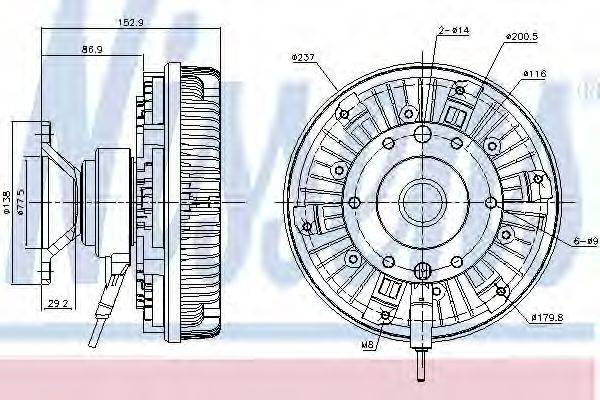 NISSENS 86078 Сцепление, вентилятор радиатора