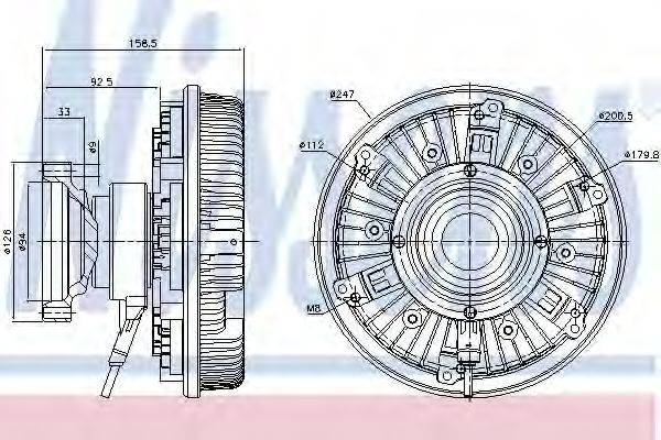 NISSENS 86081 Сцепление, вентилятор радиатора