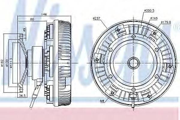 NISSENS 86085 Сцепление, вентилятор радиатора