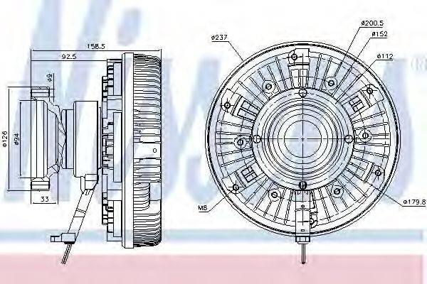 NISSENS 86089 Сцепление, вентилятор радиатора