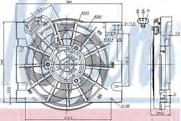 NISSENS 85186 Вентилятор, конденсатор кондиционера