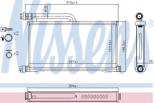 NISSENS 70233 Теплообменник, отопление салона