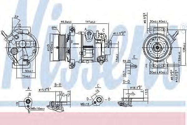 NISSENS 890030 Компрессор, кондиционер