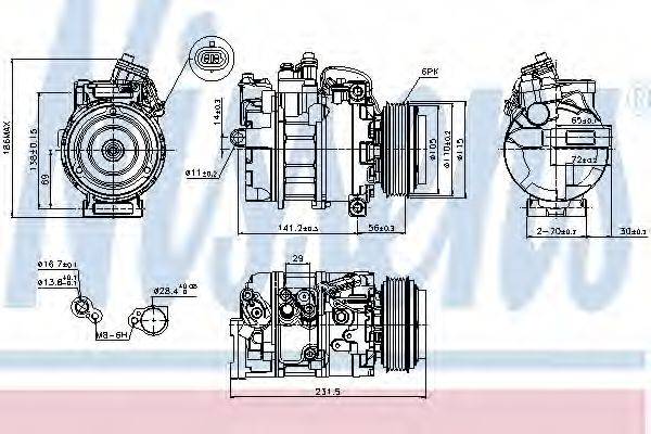 NISSENS 89075 Компрессор, кондиционер