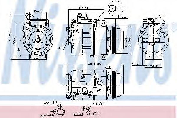 NISSENS 89080 Компрессор, кондиционер