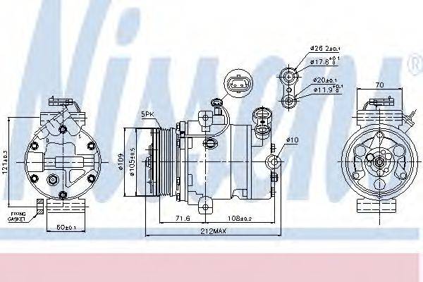 NISSENS 89196 Компрессор, кондиционер