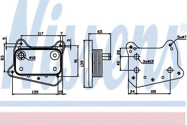 NISSENS 90581 масляный радиатор, двигательное масло
