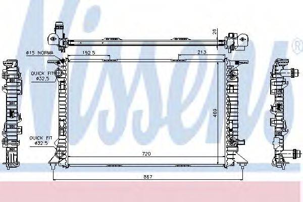 NISSENS 60321 Радиатор, охлаждение двигателя