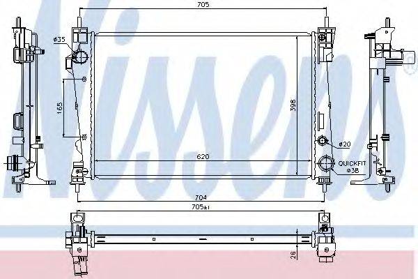 NISSENS 60065 Радиатор, охлаждение двигателя