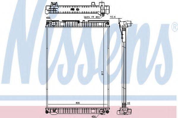 NISSENS 628763 Радиатор, охлаждение двигателя