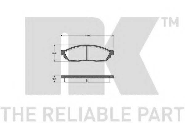 NK 222603 Комплект тормозных колодок, дисковый тормоз