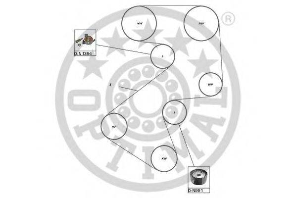 OPTIMAL SK1282 Комплект ремня ГРМ