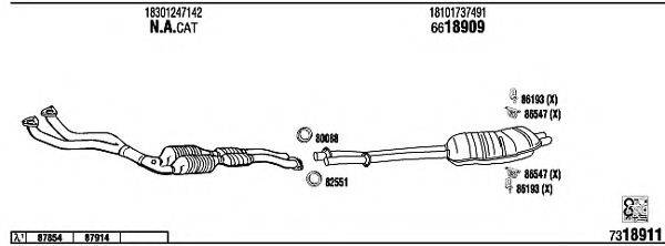 WALKER BW32523 Система выпуска ОГ