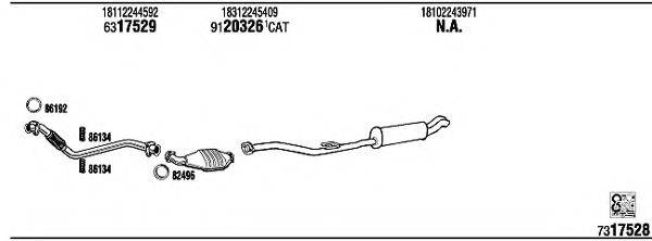 WALKER BW52516 Система выпуска ОГ