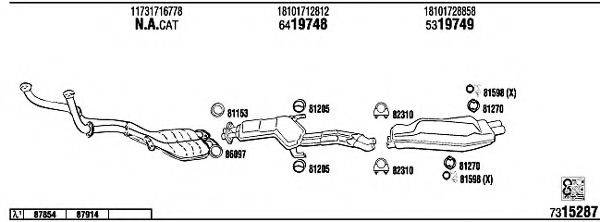 WALKER BW53001 Система выпуска ОГ