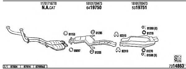 WALKER BW73002 Система выпуска ОГ