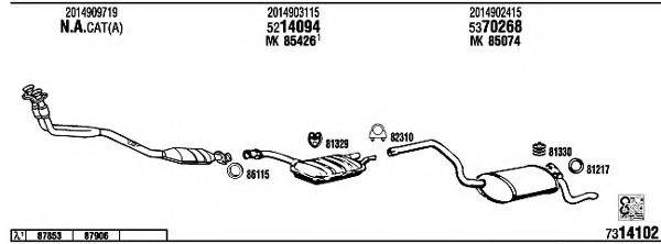 WALKER MB30037 Система выпуска ОГ