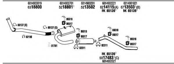 WALKER MB82008A Система выпуска ОГ