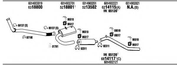 WALKER MB82010B Система выпуска ОГ