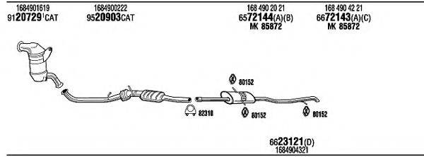 WALKER MBT15834 Система выпуска ОГ