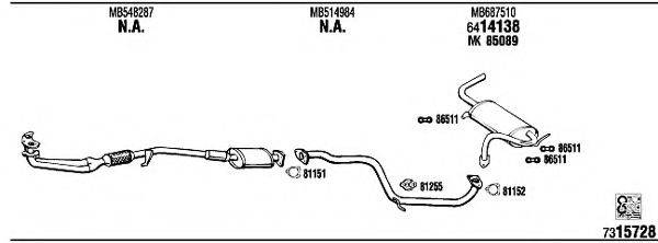 WALKER MI61511 Система выпуска ОГ