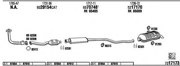WALKER PE10632 Система выпуска ОГ