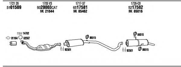 WALKER PE30676 Система выпуска ОГ