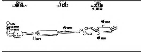 WALKER PET18276 Система выпуска ОГ