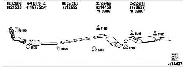 WALKER VW80332 Система выпуска ОГ