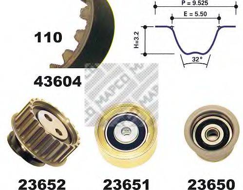 MAPCO 23604 Комплект ремня ГРМ