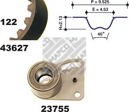 MAPCO 23627 Комплект ремня ГРМ