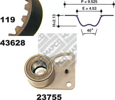 MAPCO 23628 Комплект ремня ГРМ