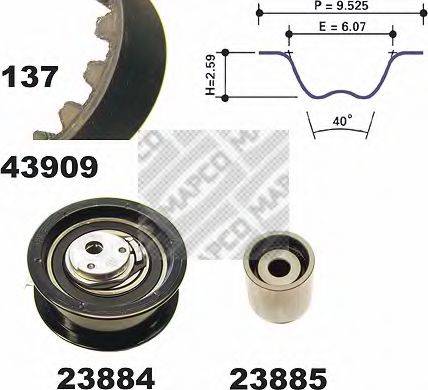 MAPCO 73808 Комплект ремня ГРМ
