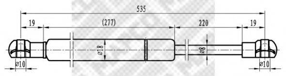 MAPCO 91106 Газовая пружина, крышка багажник