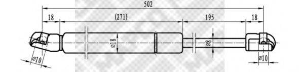 MAPCO 91505 Газовая пружина, крышка багажник