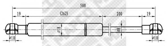 MAPCO 91803 Газовая пружина, крышка багажник