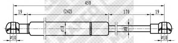 MAPCO 91856 Газовая пружина, капот