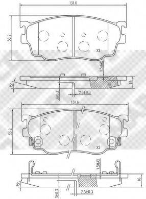 MAPCO 6743 Комплект тормозных колодок, дисковый тормоз