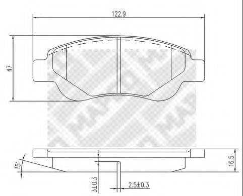 MAPCO 6806 Комплект тормозных колодок, дисковый тормоз