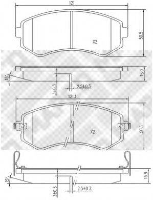 MAPCO 6810 Комплект тормозных колодок, дисковый тормоз