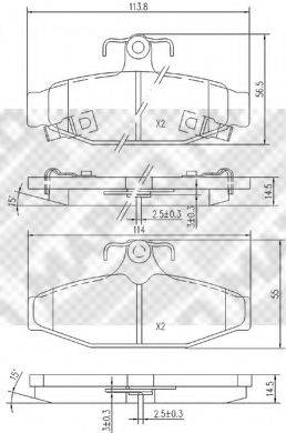 MAPCO 6819 Комплект тормозных колодок, дисковый тормоз