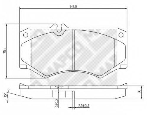 MAPCO 6828 Комплект тормозных колодок, дисковый тормоз