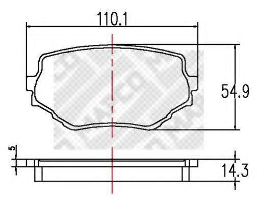 MAPCO 6763 Комплект тормозных колодок, дисковый тормоз