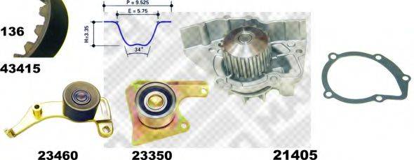 MAPCO 41415 Водяной насос + комплект зубчатого ремня