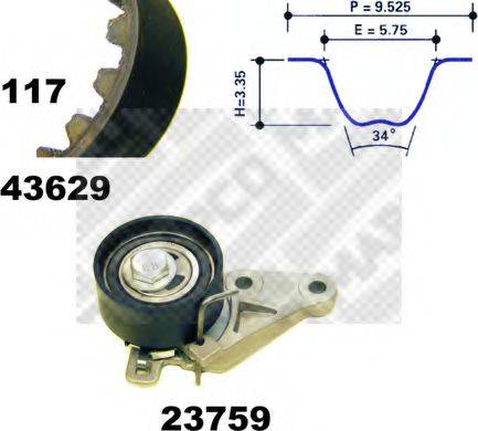 MAPCO 23629 Комплект ремня ГРМ