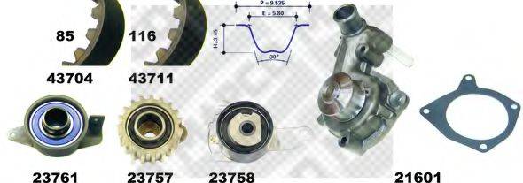 MAPCO 417122 Водяной насос + комплект зубчатого ремня