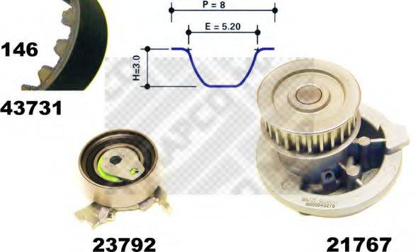 MAPCO 417311 Водяной насос + комплект зубчатого ремня