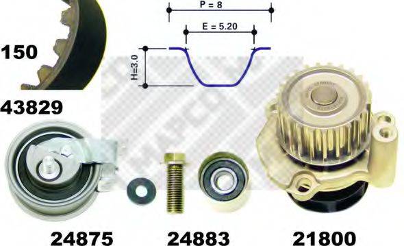 MAPCO 41912 Водяной насос + комплект зубчатого ремня