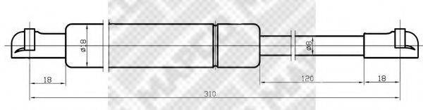 MAPCO 20040 Газовая пружина, крышка багажник