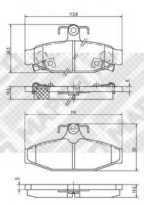 MAPCO 6837 Комплект тормозных колодок, дисковый тормоз